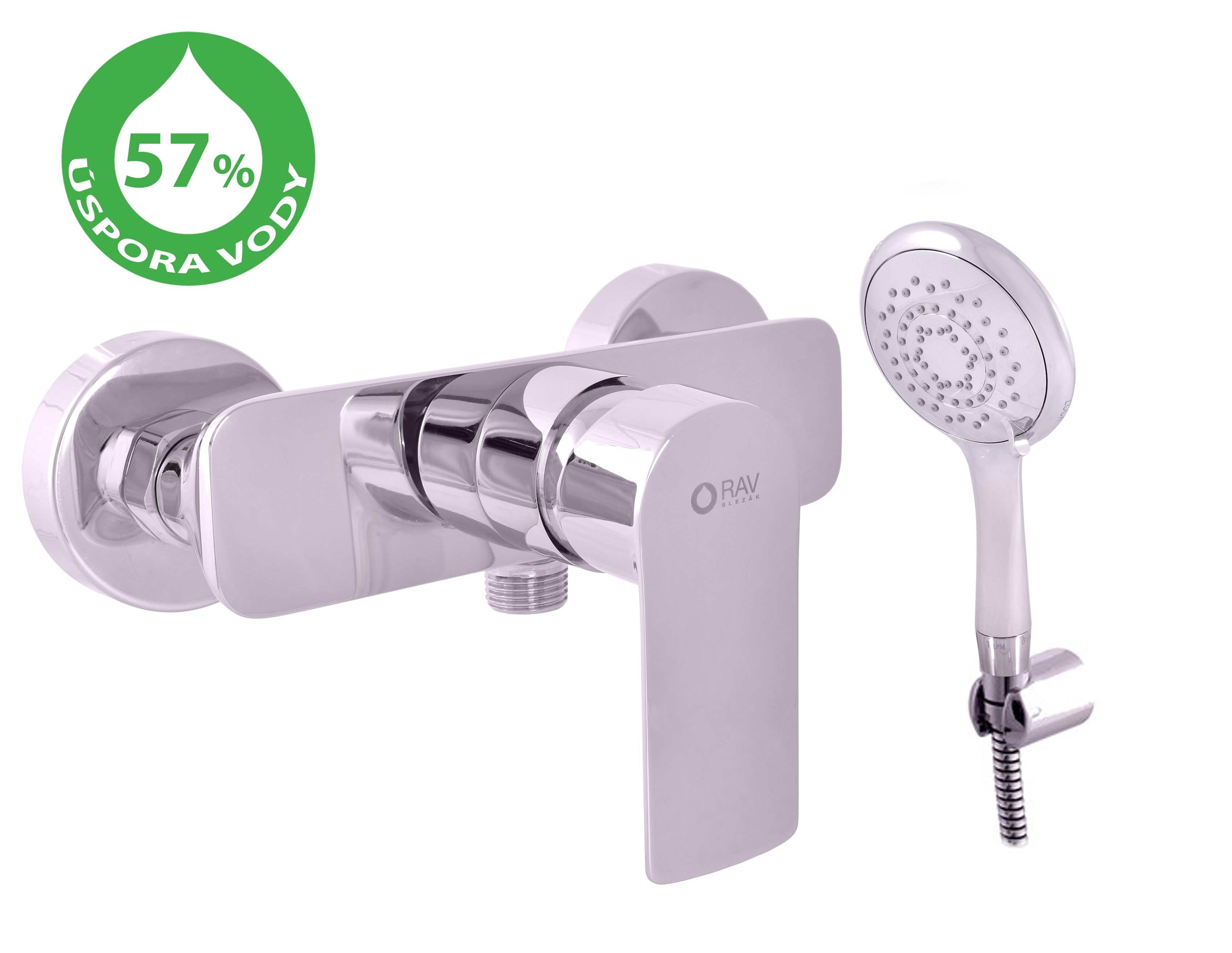 Slezák - RAV Sprchová baterie VLTAVA ECO se sprchovým setem - VTE481.5/1