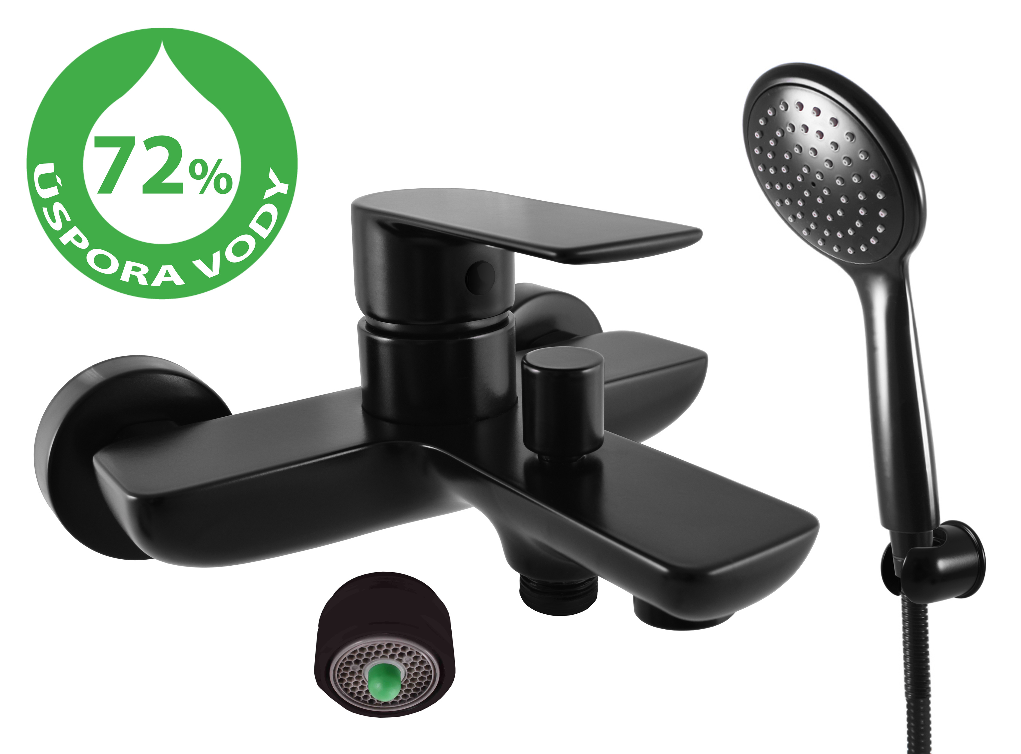 Slezák - RAV Vanová baterie VLTAVA ECO se sprchovým setem - VTE454.5/1CMAT