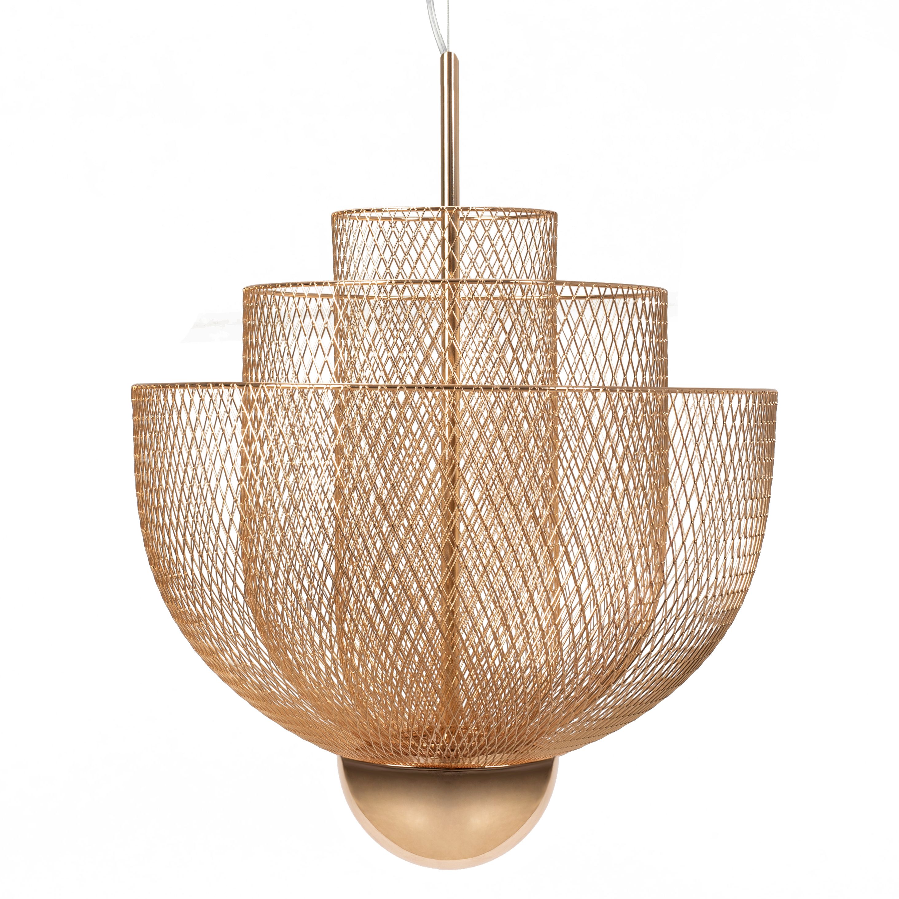 Toolight Ažurové závěsné stropní svítidlo APP888-CP Pink Gold - Obrázek 2