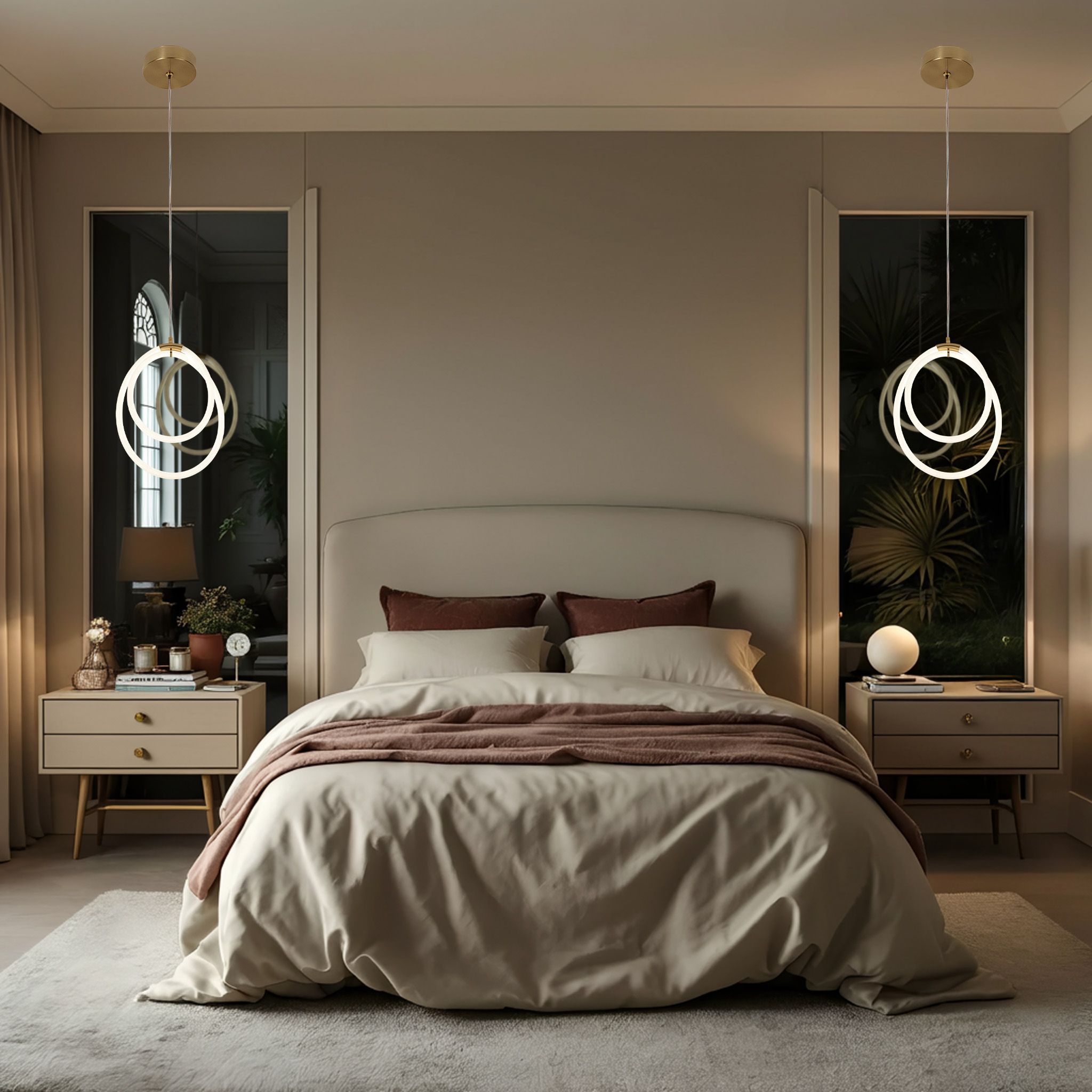 Toolight Designové LED osvětlení Circle-4 Double G021-CP zlaté - Obrázek 2