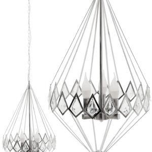 Toolight Diamantová křišťálová závěsná lampa APP767-3CP