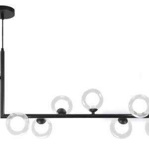 Toolight Kovová industriální skleněná stropní lampa černá APP754-8CP