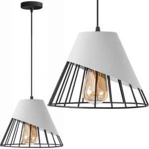 Toolight Kovová závěsná stropní lampa stínidlo bílá APP228-1CP