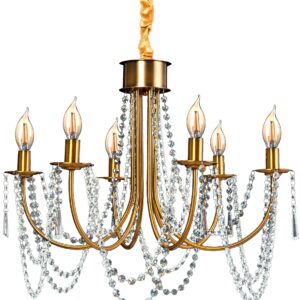 Toolight Křišťálová lustrová lampa APP765-6CP zlatá