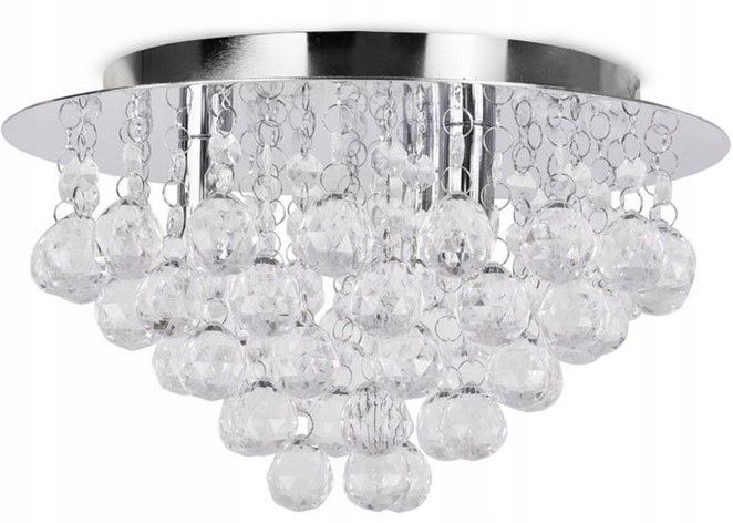 Toolight Křišťálová stropní lampa Plafon Glamour 392179