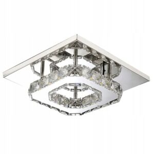 Toolight Křišťálová stropní lampa Square Plafon Glamour 8W - Neutrální 4000K - APP405-C APP406-C