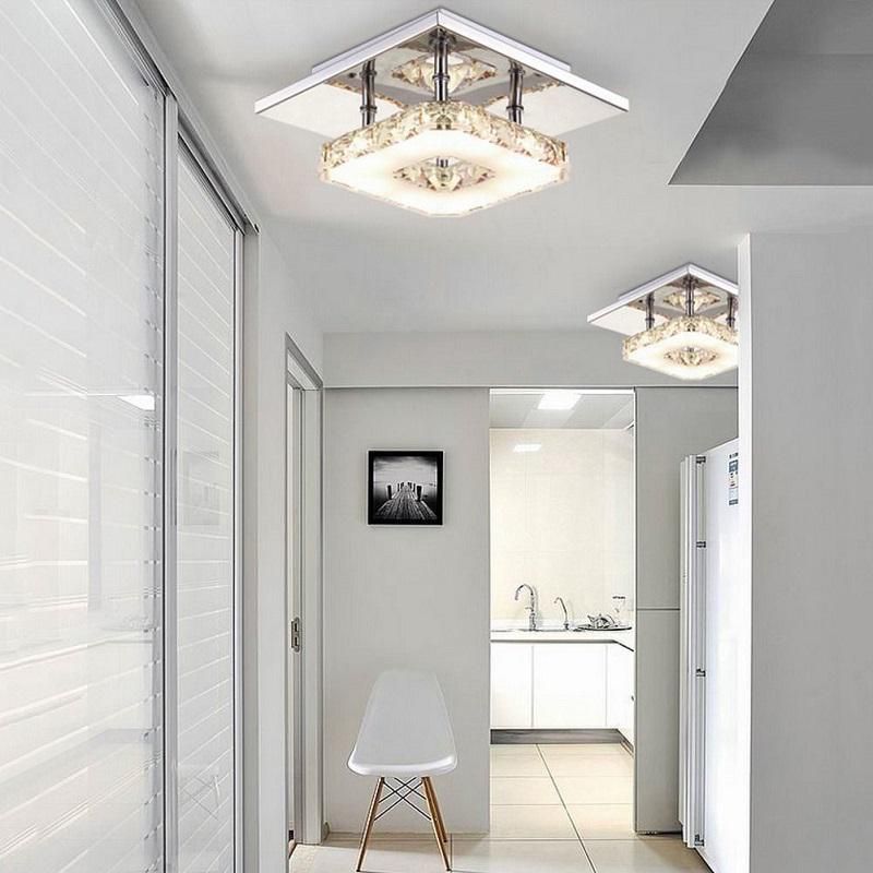 Toolight Křišťálová stropní lampa Square Plafon Glamour 8W -Teplá bílá 3000K - APP405-C APP406-C - Obrázek 2