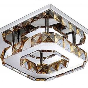 Toolight Křišťálová stropní lampa Square Plafon Glamour 8W -Teplá bílá 3000K - APP405-C APP406-C
