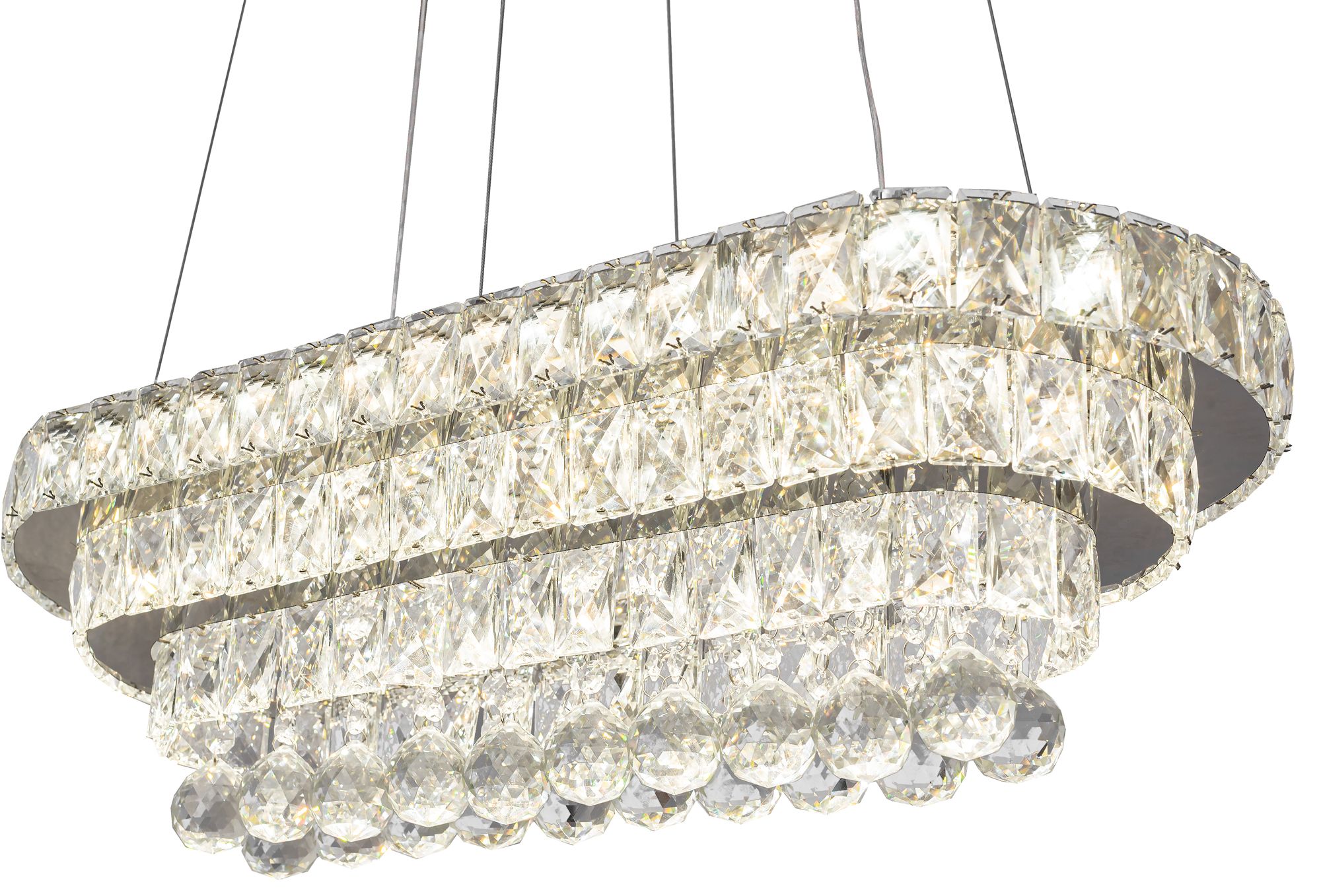 Toolight Křišťálová závěsná stropní lampa LED 102W Remote APP417-CP - Obrázek 2