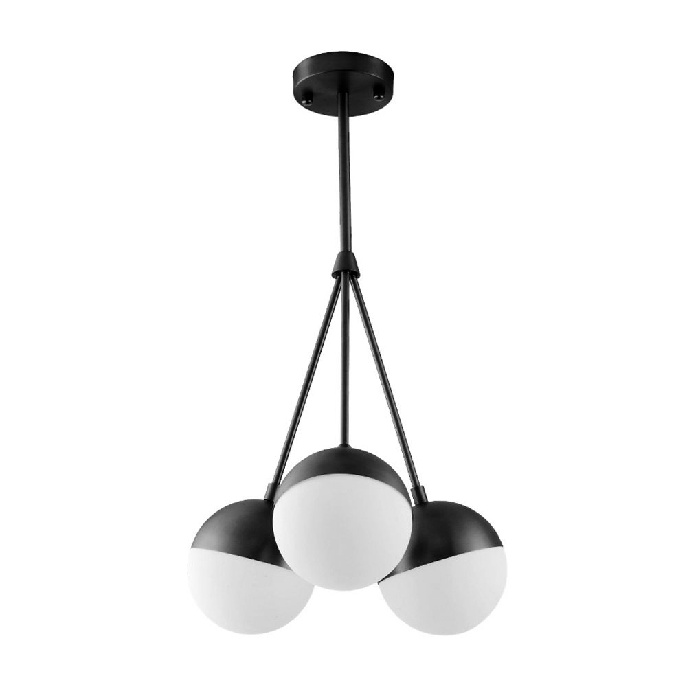Toolight Kulové závěsné svítidlo z mléčného skla APP687-3CP Black - Obrázek 2