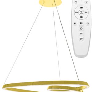 Toolight LED závěsné stropní svítidlo  APP797-cp zlatá + dálkové ovládání