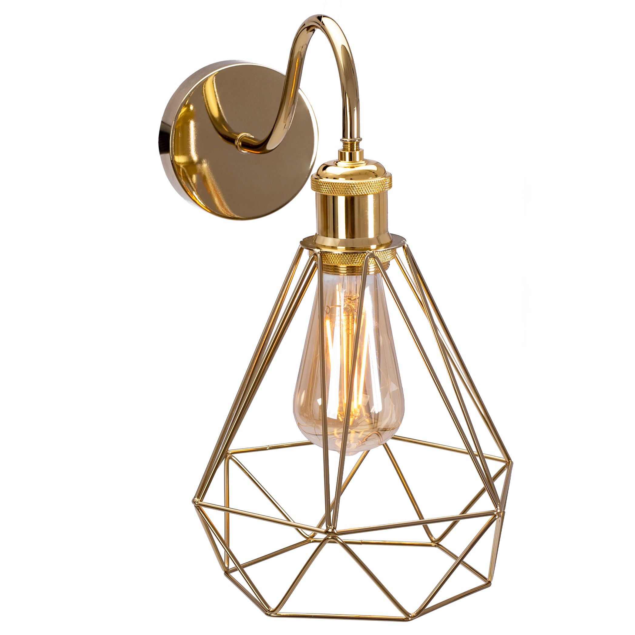 Toolight Lampa nástěnná nástěnná Loft zlatá 392229 - Obrázek 2