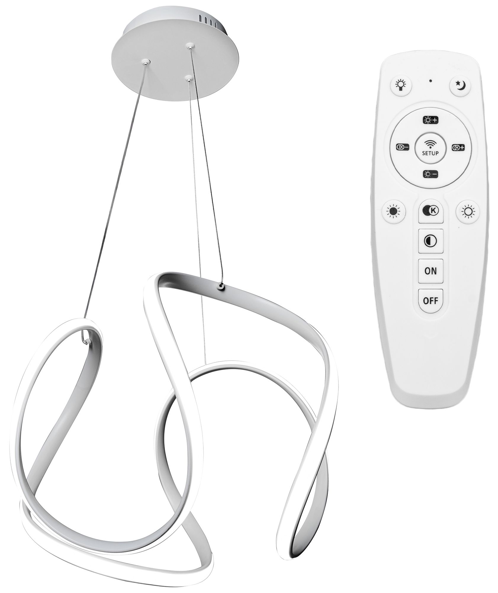 Toolight Moderní LED závěsné stropní svítidlo + dálkové ovládání APP388-CP