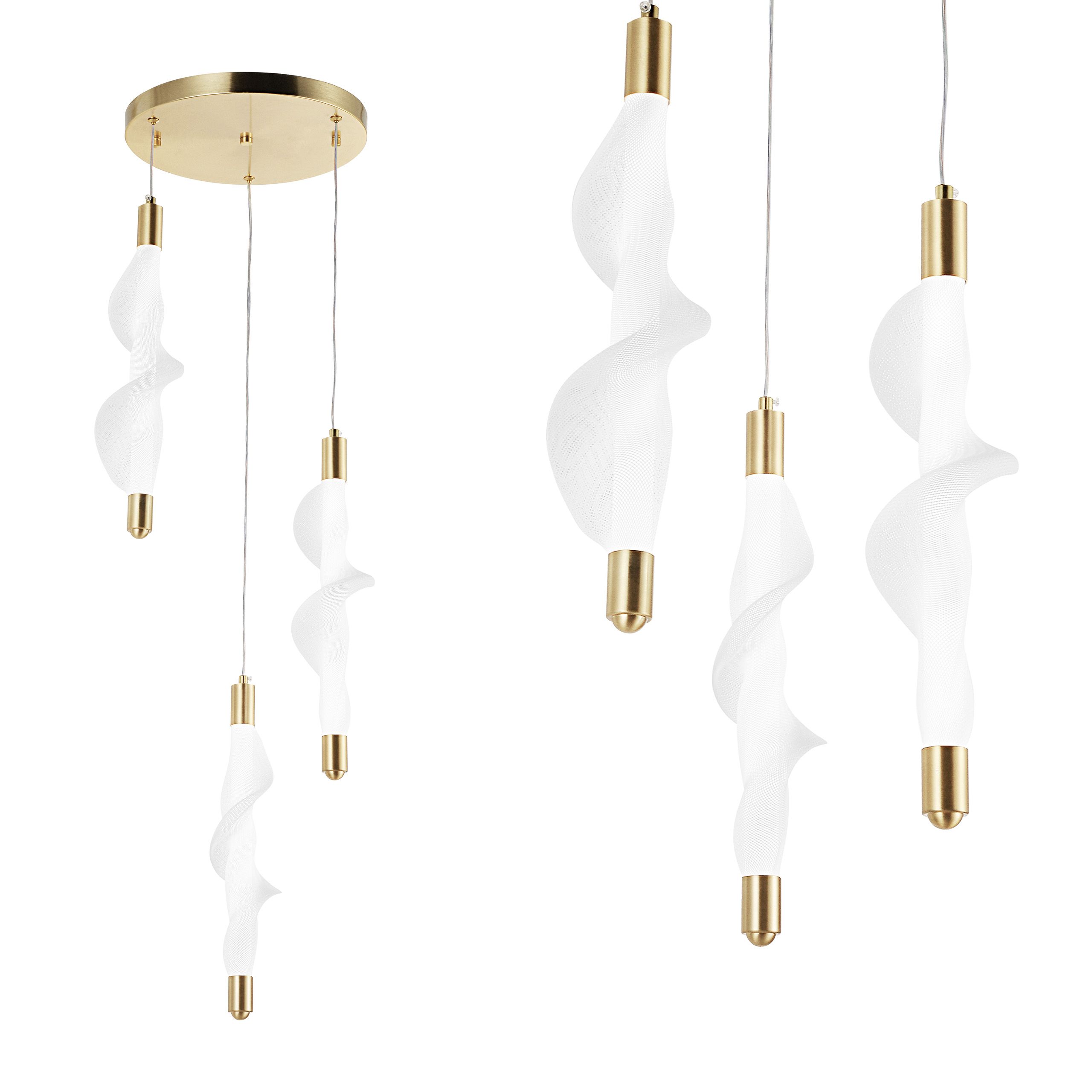 Toolight Moderní designové LED osvětlení G009-3CPR zlaté/bílé