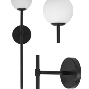 Toolight Moderní lampa nástěnná černá 52cm APP577-1W