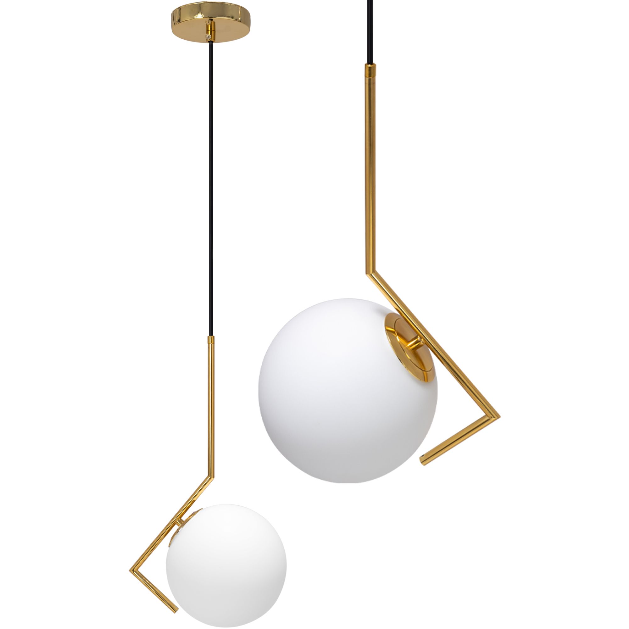 Toolight Moderní skleněná závěsná stropní lampa zlatá APP429-1CP