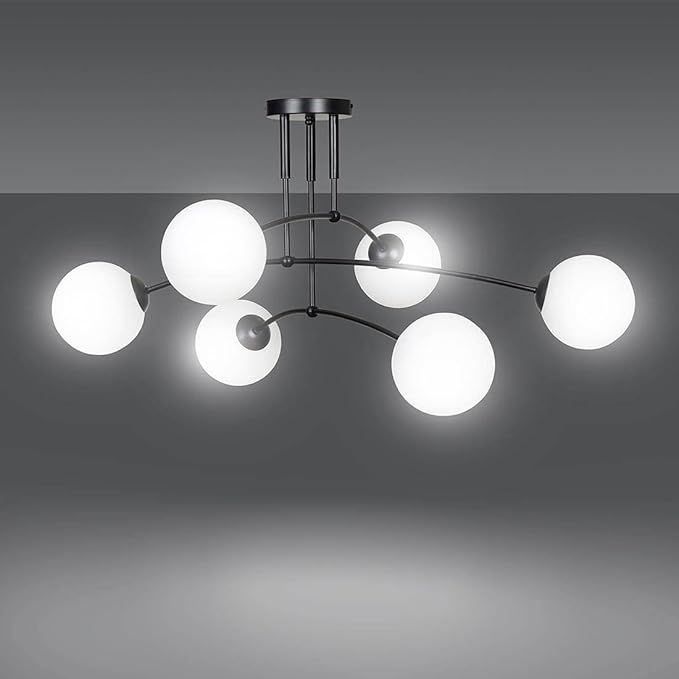 Toolight Moderní stropní osvětlení Industrial 6 černá mat APP1576-6C - Obrázek 2