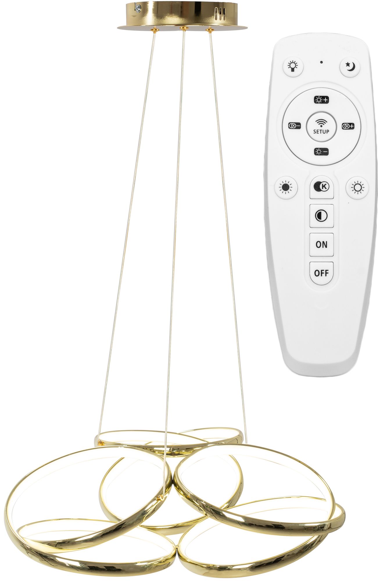 Toolight Moderní stropní svítidlo LED + Ovladač APP794-CP Flat Gold