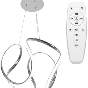 Toolight Moderní závěsná stropní lampa LED + dálkový ovladač CHROME APP385-CP