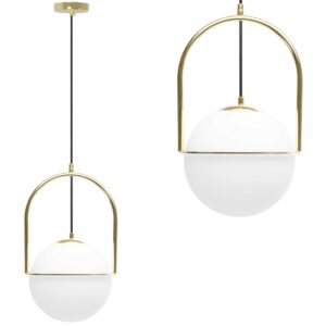 Toolight Moderní závěsné osvětlení Ball 1 APP1674-1CP zlatá/bílá