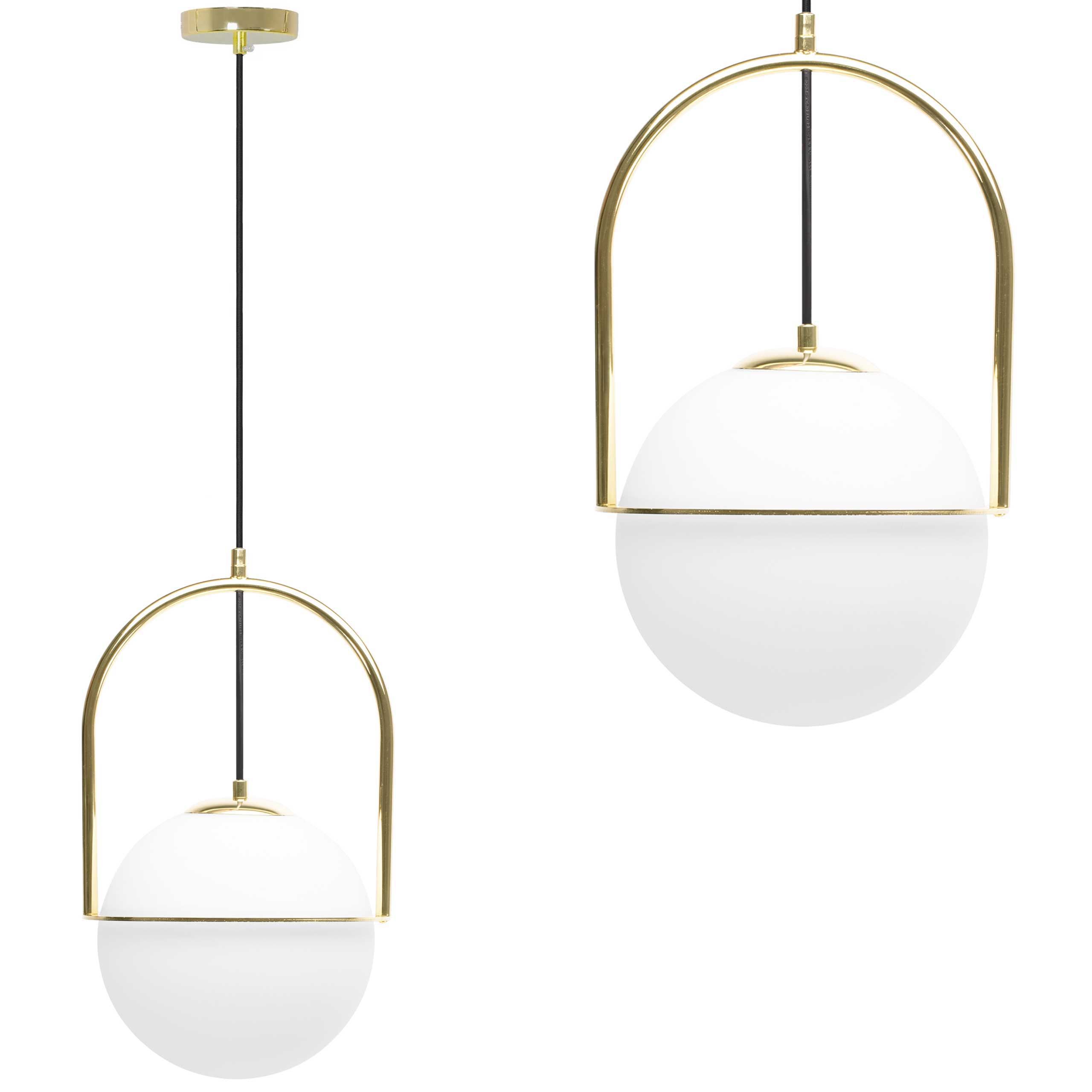 Toolight Moderní závěsné osvětlení Ball 1 APP1674-1CP zlatá/bílá