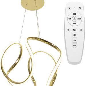Toolight Moderní závěsné stropní svítidlo LED + dálkové ovládání APP386-CP Gold