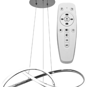 Toolight Moderní závěsné stropní svítidlo LED + dálkové ovládání APP393-CP chrom