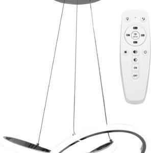 Toolight Moderní závěsný stropní světelný kruh LED + dálkový ovladač APP389-CP chrom