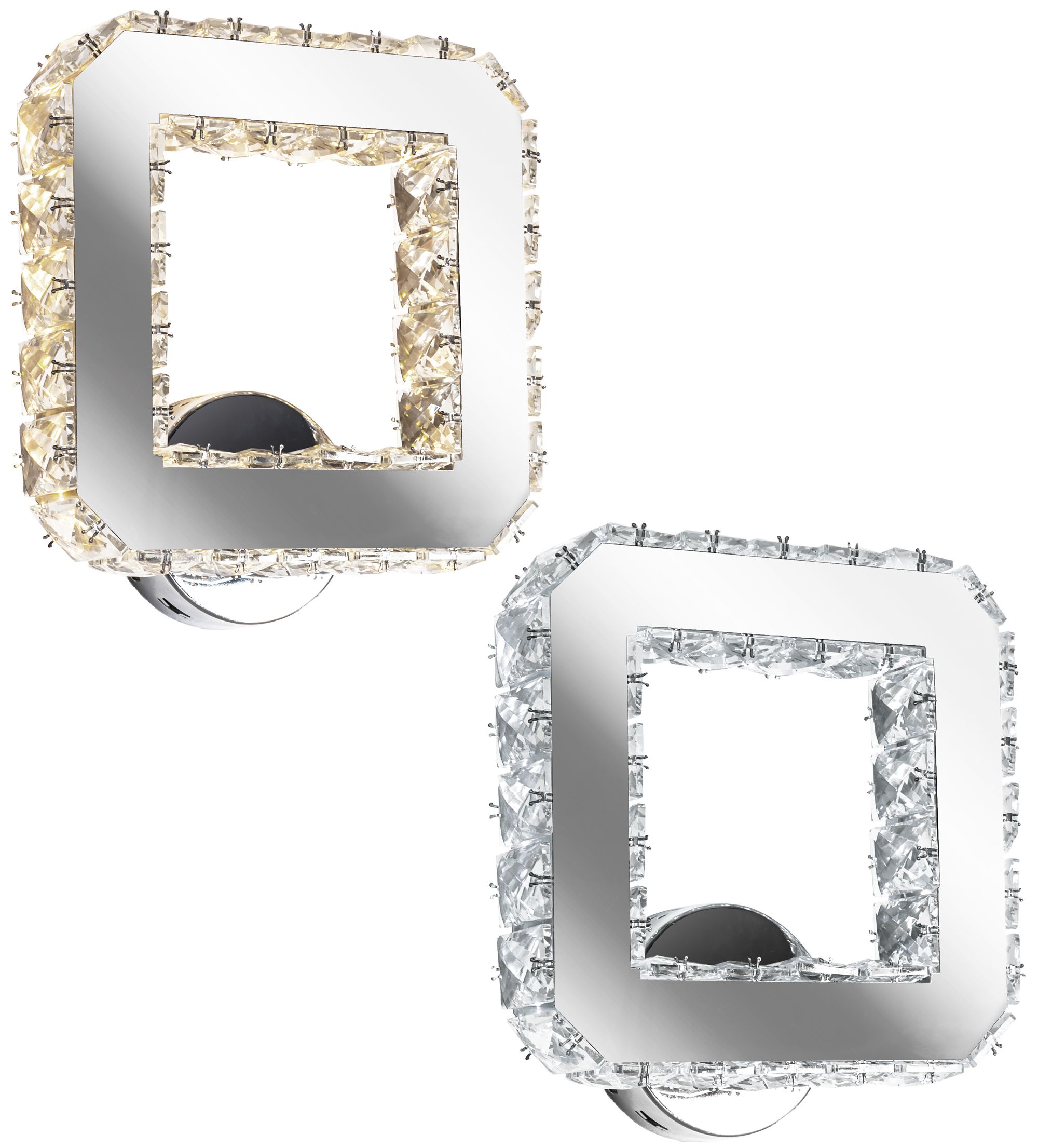 Toolight Nástěnná lampa Crystal Sconce LED Square APP415-W APP416-W Teplá bílá 3000K