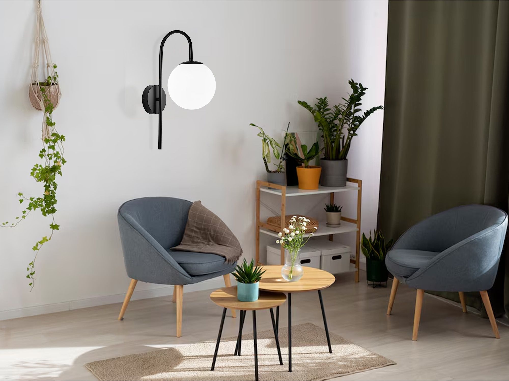 Toolight Nástěnné osvětlení Modern G090-1W černá - Obrázek 2