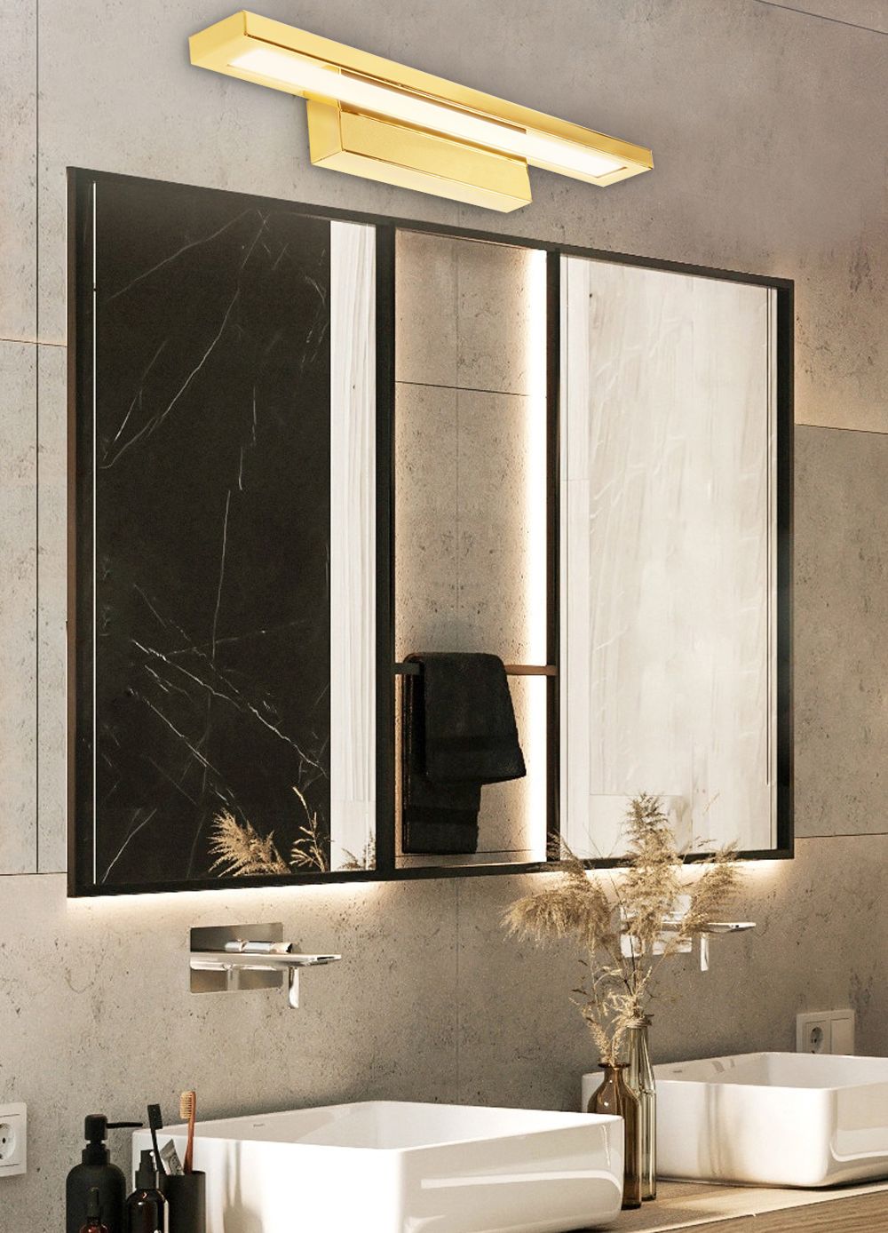 Toolight Nástěnné svítidlo 40cm APP836-1W - zlaté - Obrázek 2