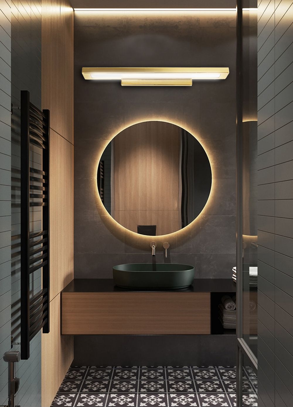 Toolight Nástěnné svítidlo 80cm APP838-1W Zlaté - Obrázek 2