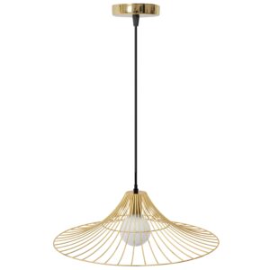 Toolight Plochá kulatá závěsná stropní lampa Loft zlatá APP499-1CP