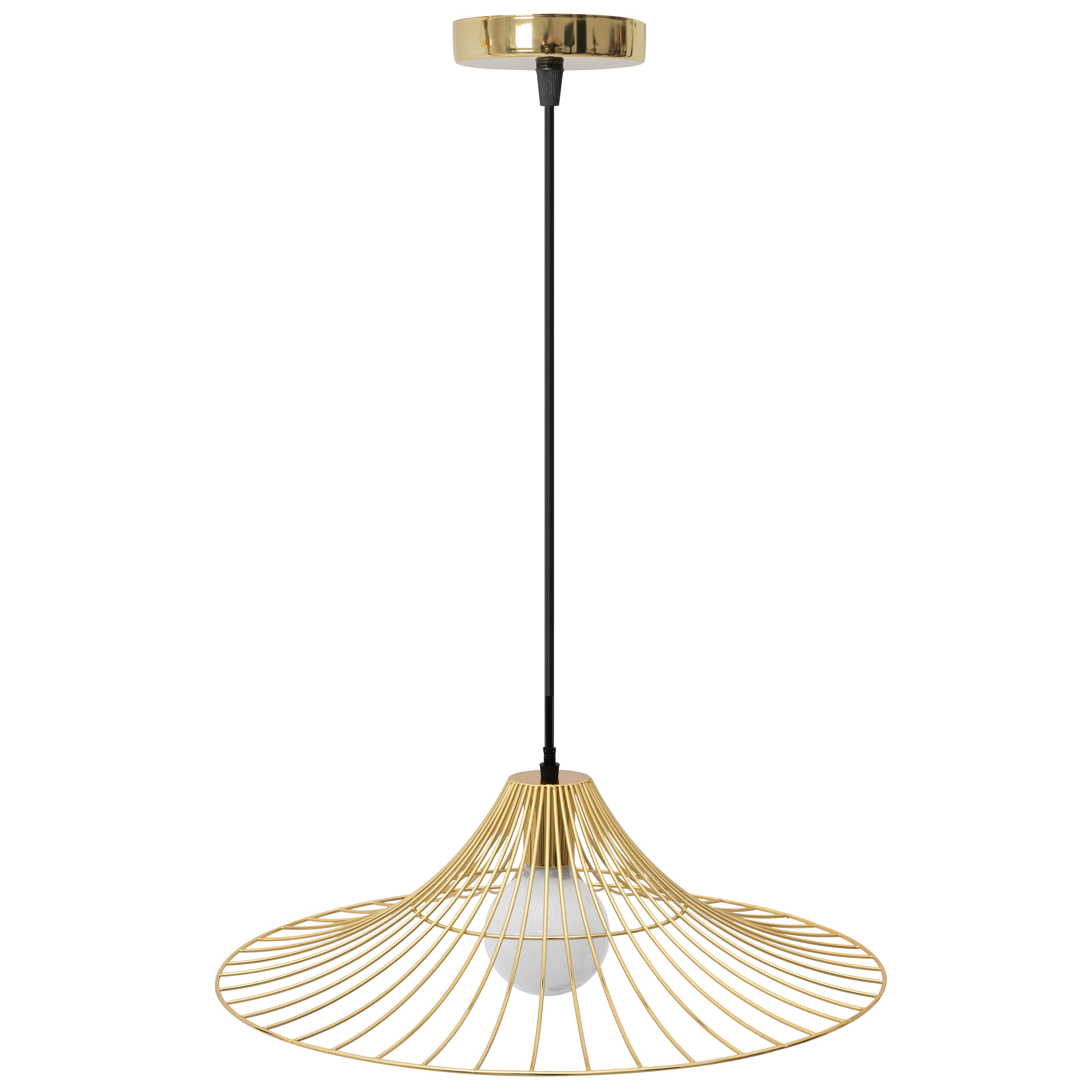 Toolight Plochá kulatá závěsná stropní lampa Loft zlatá APP499-1CP