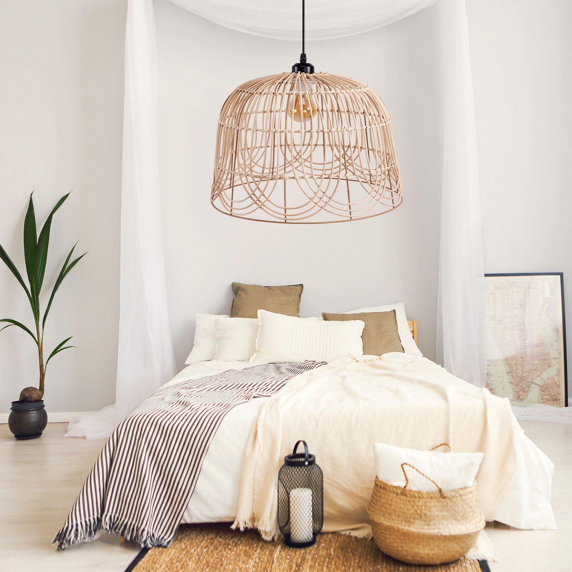 Toolight Přírodní Boho závěsné stropní svítidlo APP1351-1CP 30 cm - Obrázek 2