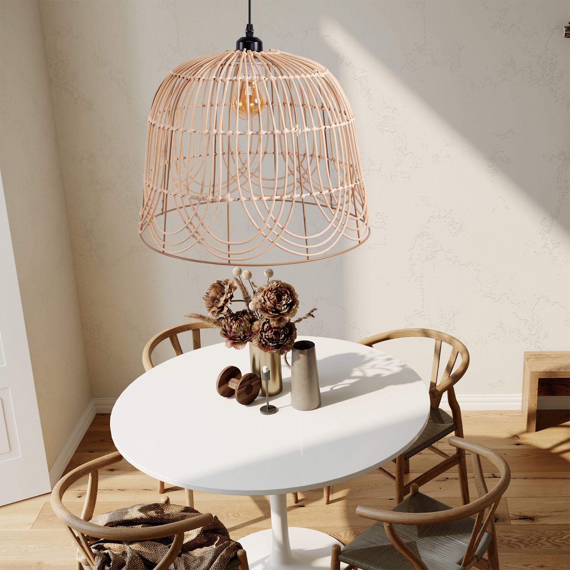 Toolight Přírodní Boho závěsné stropní svítidlo APP1352-1CP 40 cm - Obrázek 2