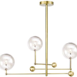 Toolight Skleněná kulová závěsná lampa 3 ks APP918-3CP Zlatá