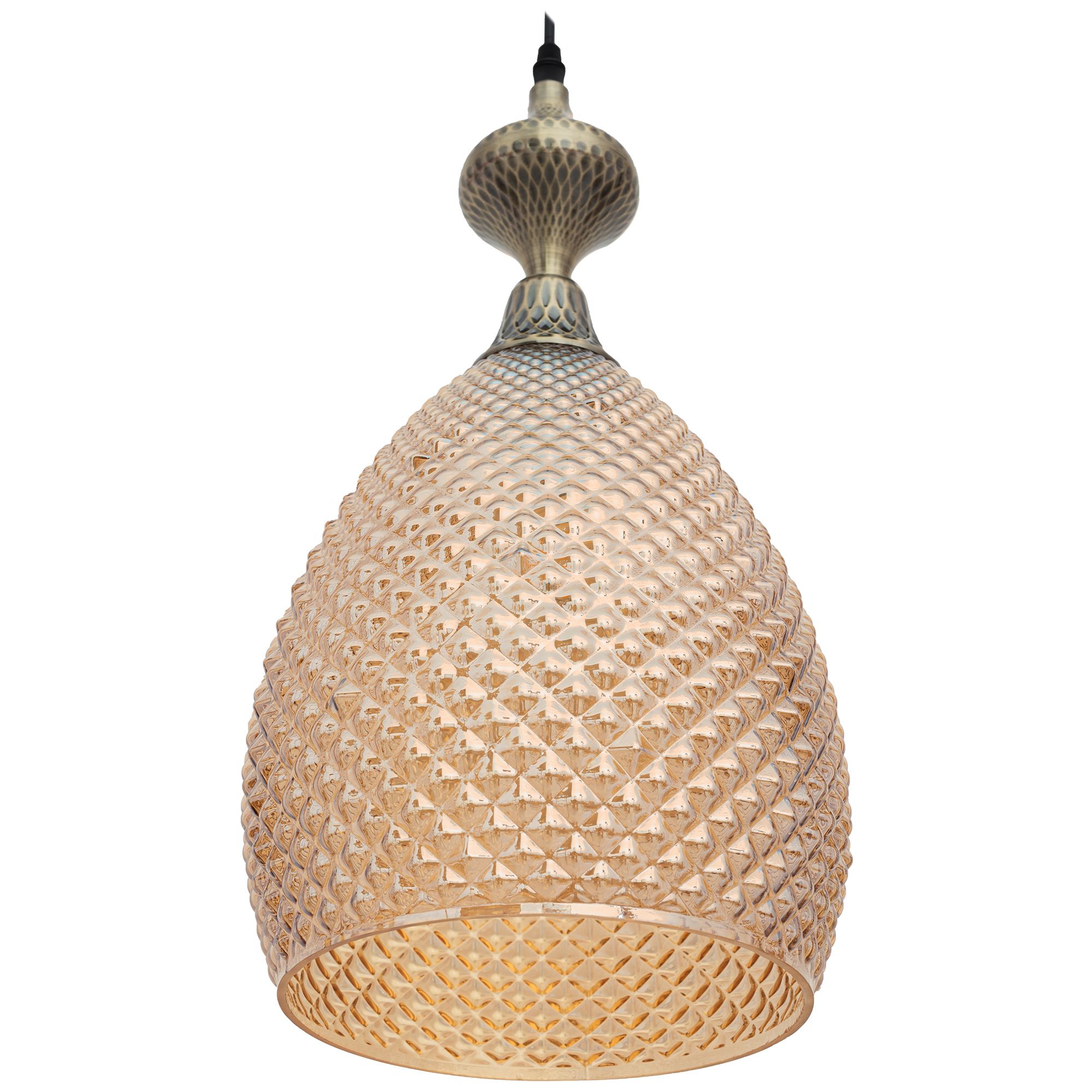 Toolight Skleněná stropní lampa oranžová APP432-1CP - Obrázek 2