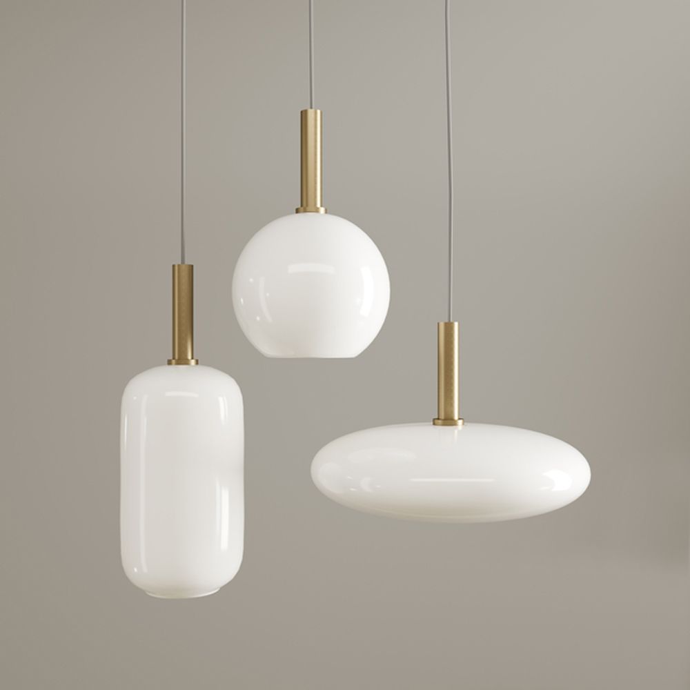 Toolight Skleněná závěsná lampa Tuba Milky APP667-1CP Gold - Obrázek 2