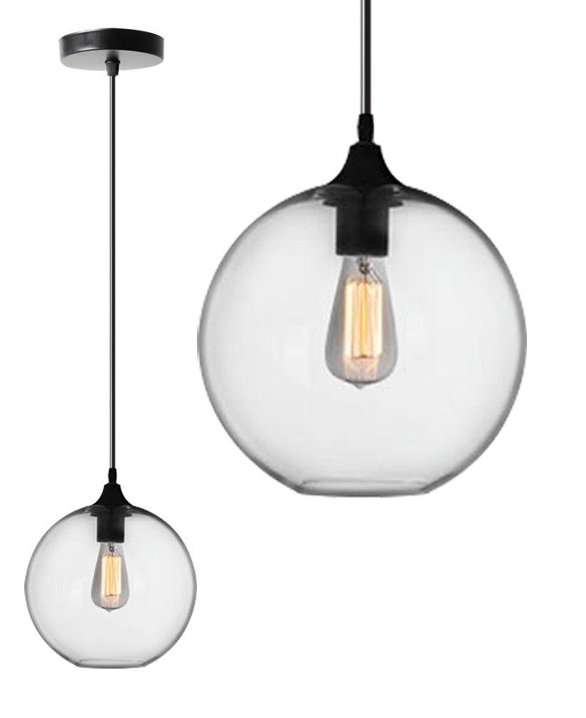 Toolight Skleněná závěsná stropní lampa APP311-1CP Loft
