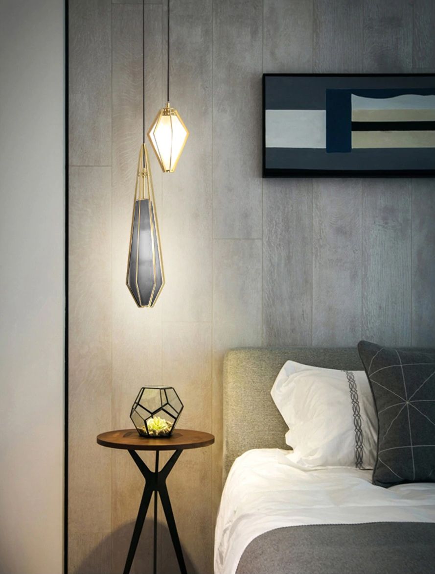Toolight Skleněná závěsná stropní lampa grafitová APP456-1CP - Obrázek 2