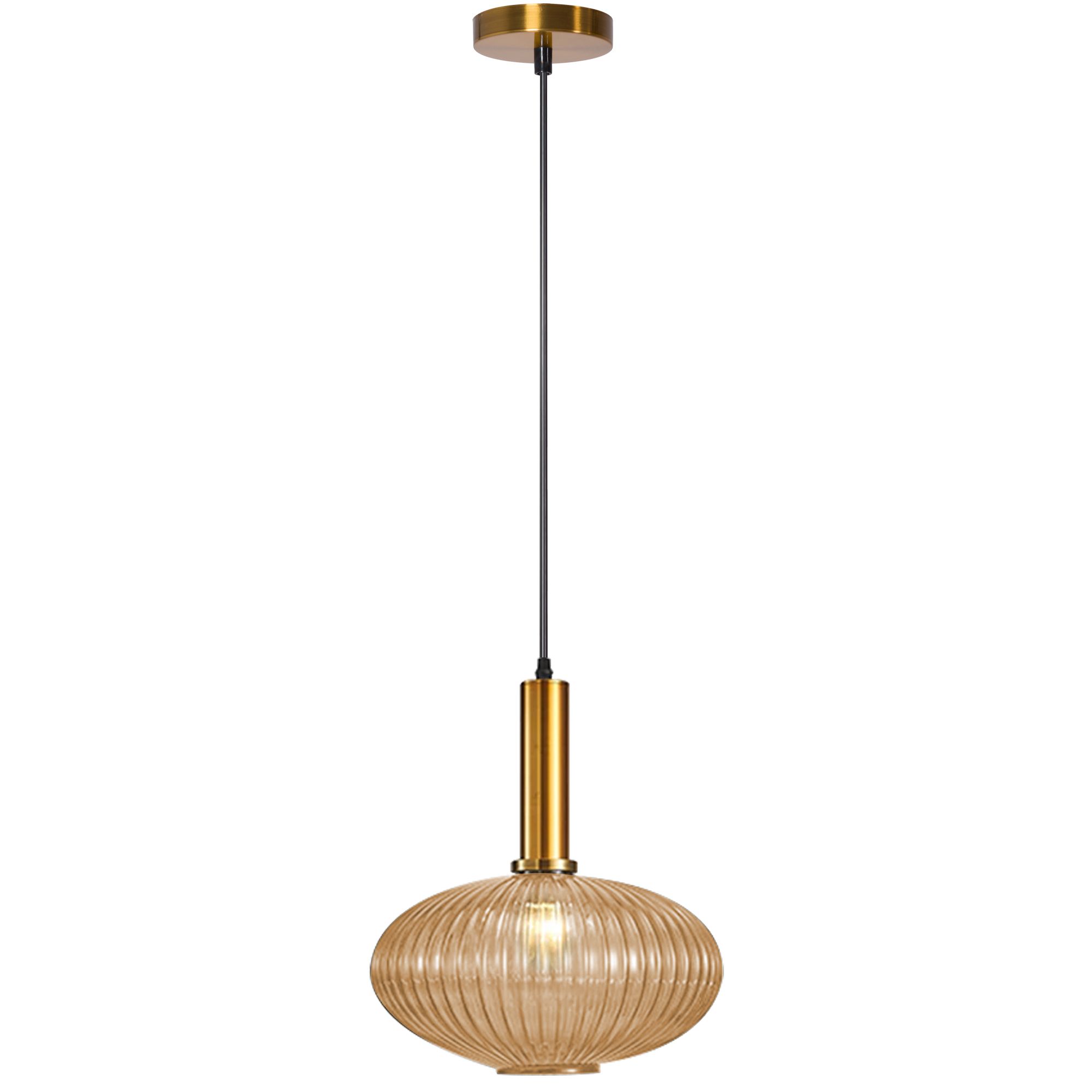 Toolight Skleněná závěsná stropní lampa oranžová APP464-1CP - Obrázek 2