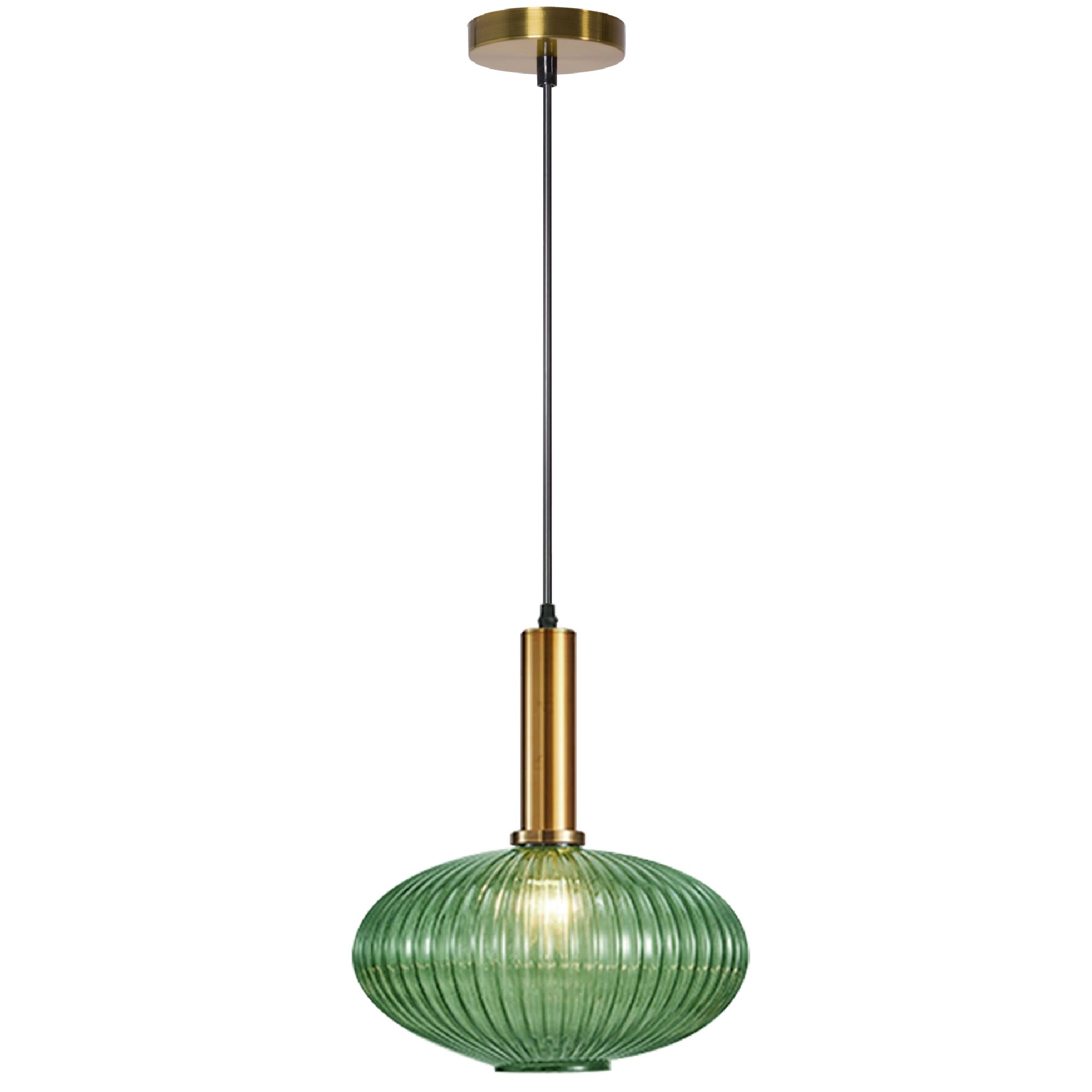 Toolight Skleněná závěsná stropní lampa zelená APP465-1CP - Obrázek 2