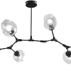Toolight Skleněné koule 7 ramenná závěsná lampa APP505-7C černá