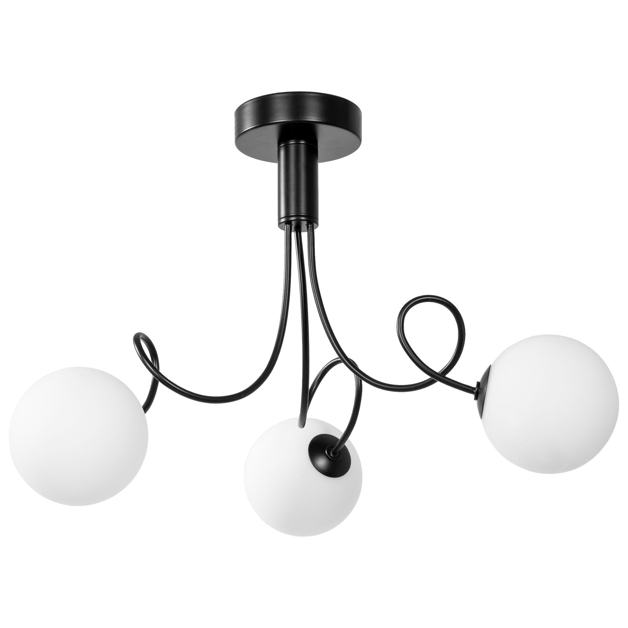 Toolight Skleněné koule Stropní svítidlo APP1154-3CP Black - Obrázek 2