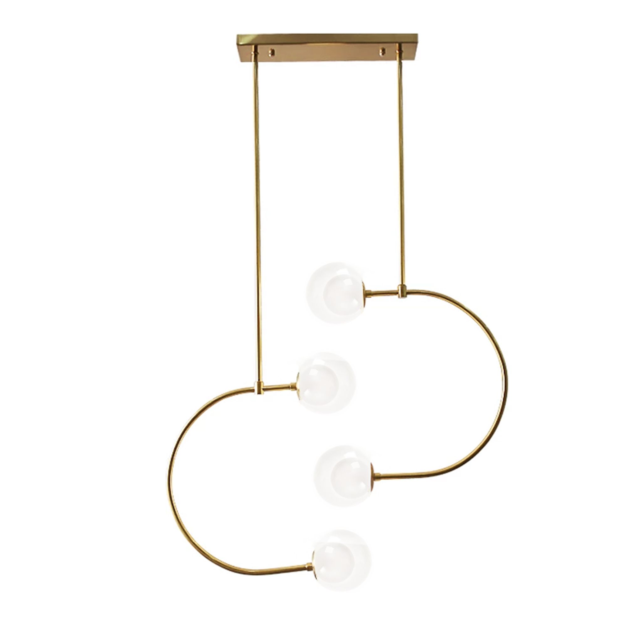 Toolight Skleněné koule závěsná lampa APP639-4CP zlatá