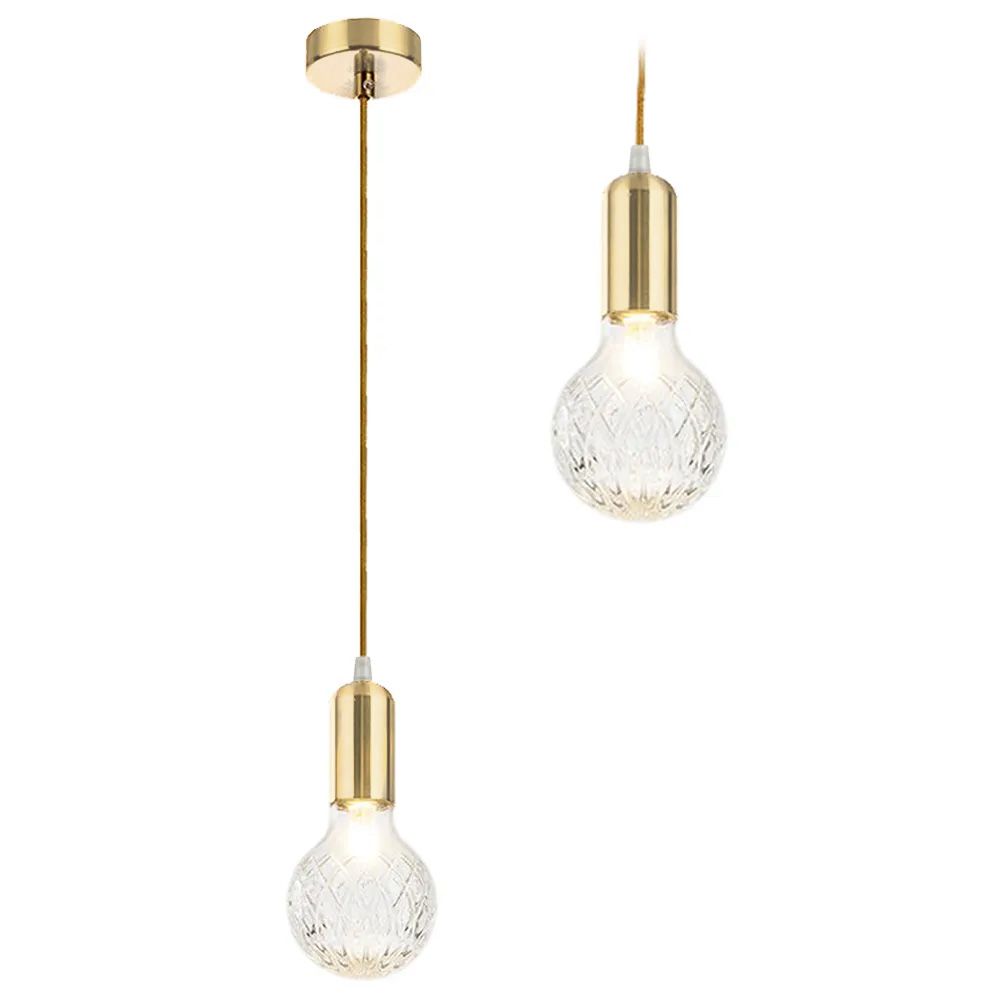 Toolight Stropní lampa závěsná Single Retro Gold APP649-1CP - Obrázek 2