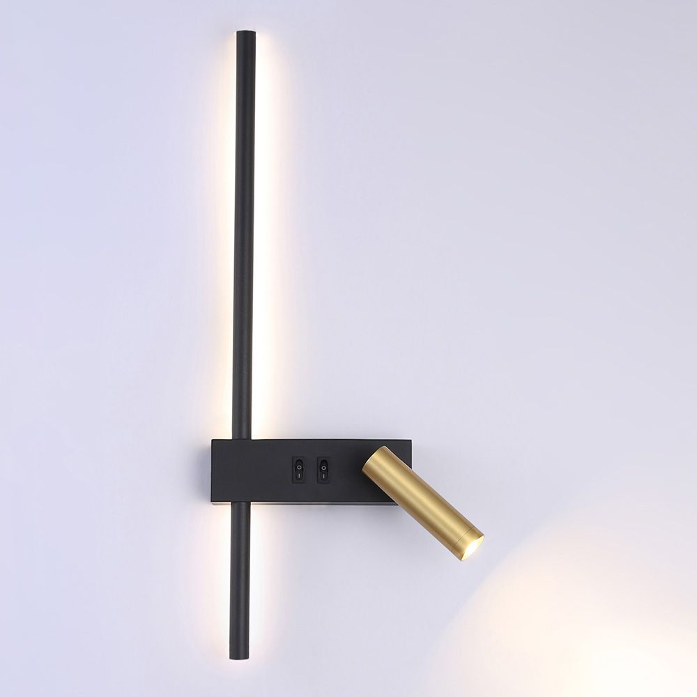Toolight Výškově nastavitelná nástěnná lampička APP1439-W RIGHT BLACK GOLD - Obrázek 2