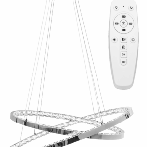 Toolight Závěsná LED krystalová lampa + dálkové ovládání APP771-3CP chrom