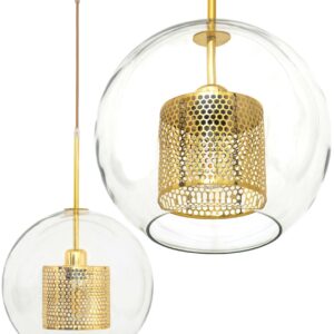 Toolight Závěsná lampa Glass Gold Loft APP556-1CP 30cm